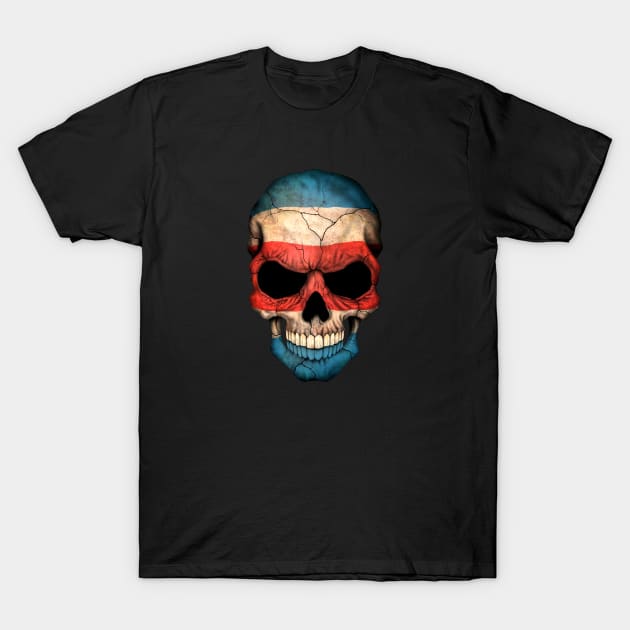Costa Rican Flag Skull T-Shirt by jeffbartels
